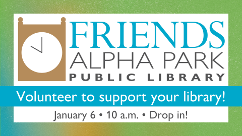 Friends logo with blue and green rectangles, white and gray text